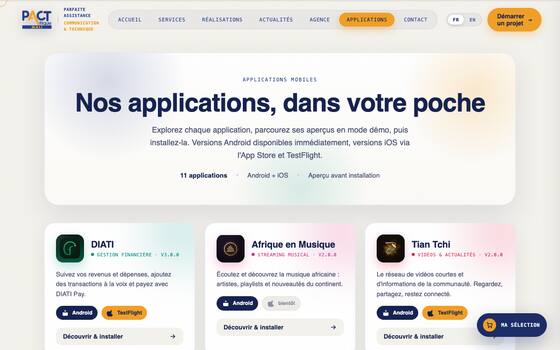 Catalogue des applications